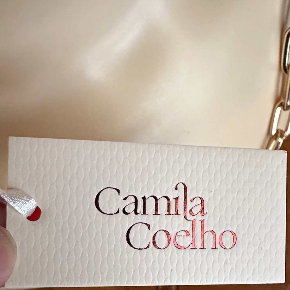 Camila Coelho Gold Link Necklace with Iridescent Pearl Pendant - Picture 10 of 11